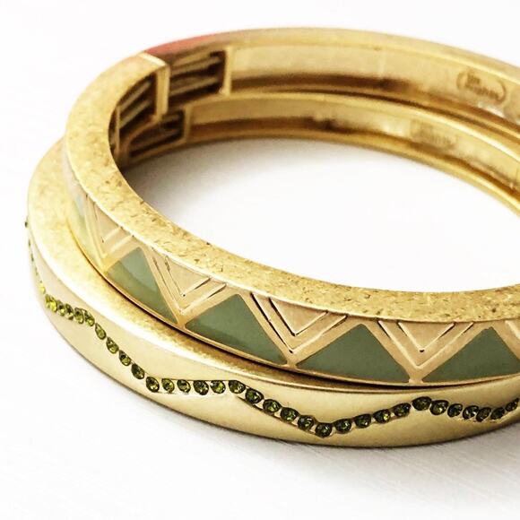 Lia Sophia On Point & Bolt Bangle Bracelet Set - Picture 1 of 10